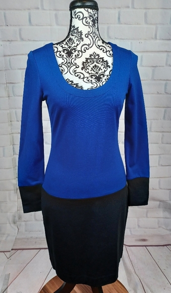 Banana Republic women's Stretch Color Block Zip Back dress size 0 B09a - Picture 1 of 8